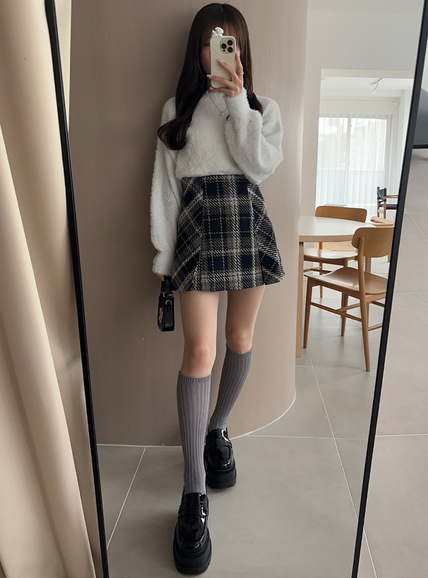 バックリボンラメシャギーニットトップス