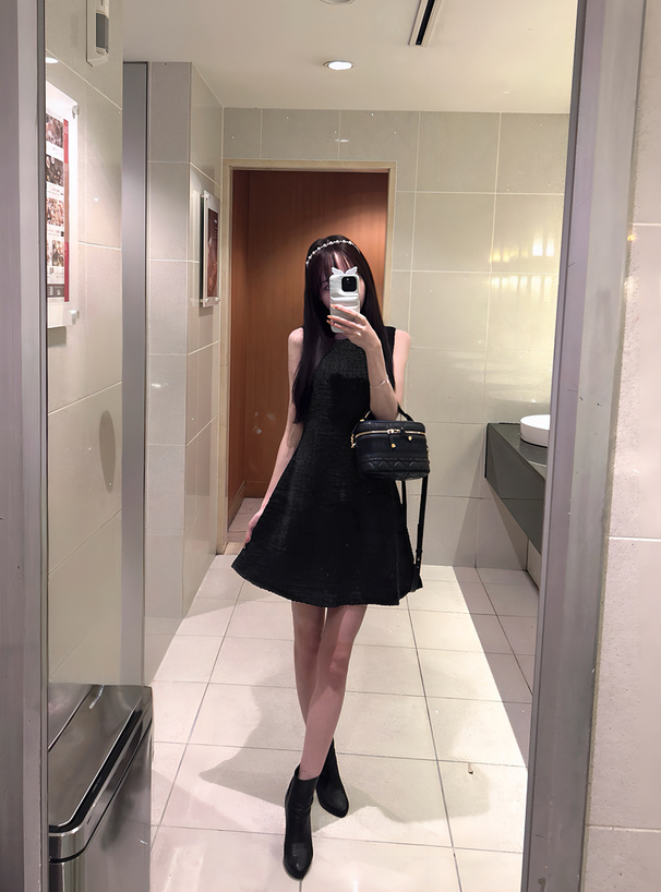 ツイードノースリーブフレアミニワンピース[pm657] | レディース