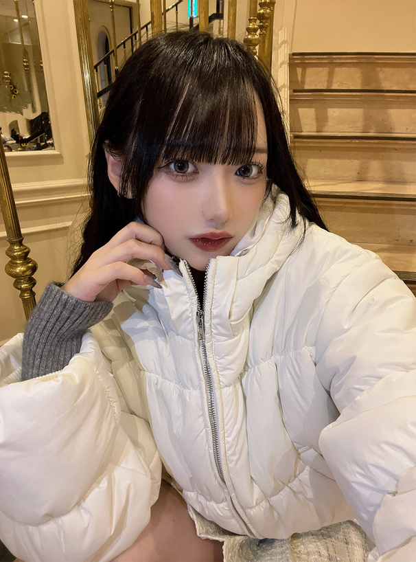 ファー付きダウンブルゾン