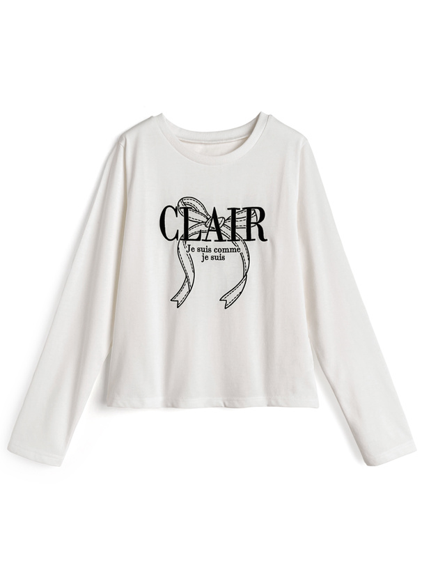 リボン刺繍Tシャツ[pm695a]