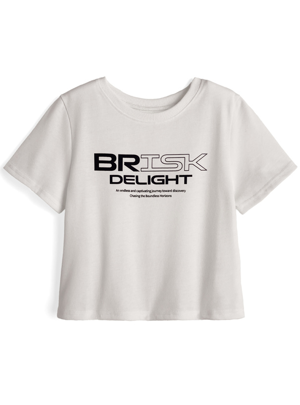 ロゴプリントショート丈Tシャツ