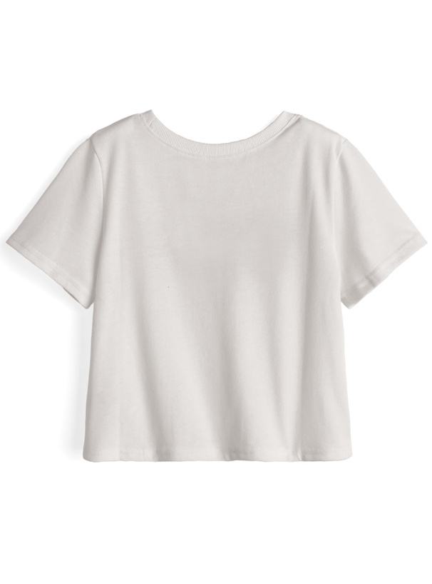 ロゴプリントショート丈Tシャツ