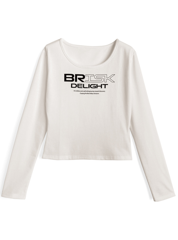 ロゴプリントショート丈Tシャツ