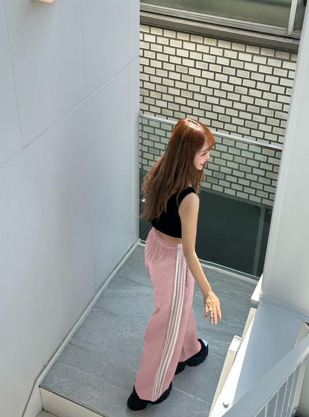 サイドラインスウェットワイドパンツ