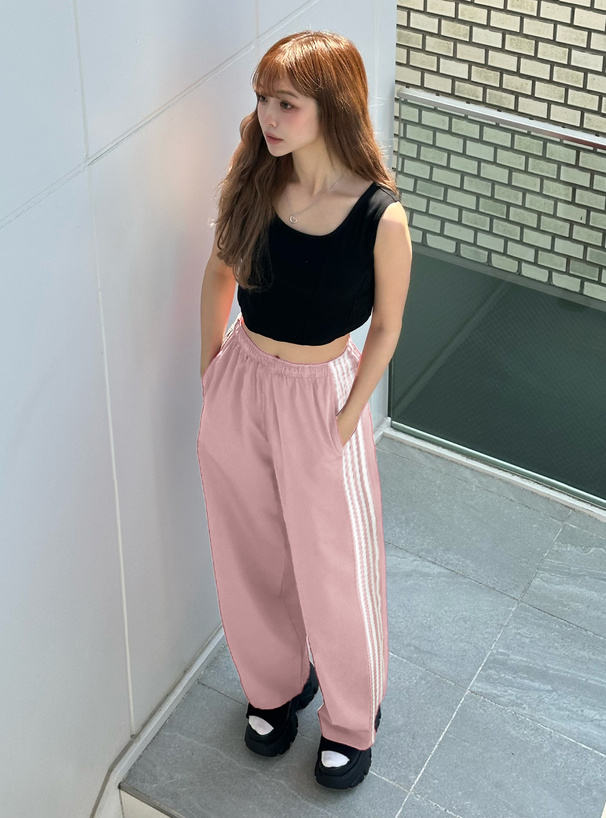 サイドラインスウェットワイドパンツ