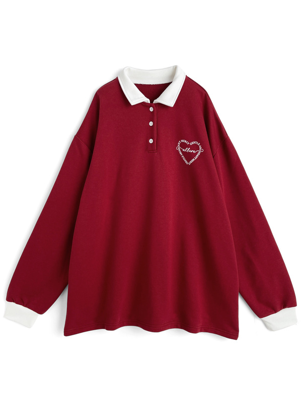 ハートロゴバイカラースウェットトップス