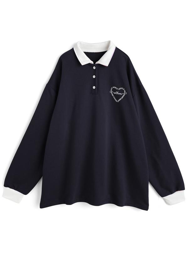 ハートロゴバイカラースウェットトップス