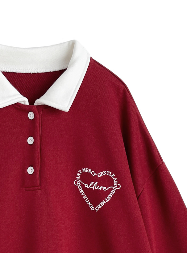 ハートロゴバイカラースウェットトップス