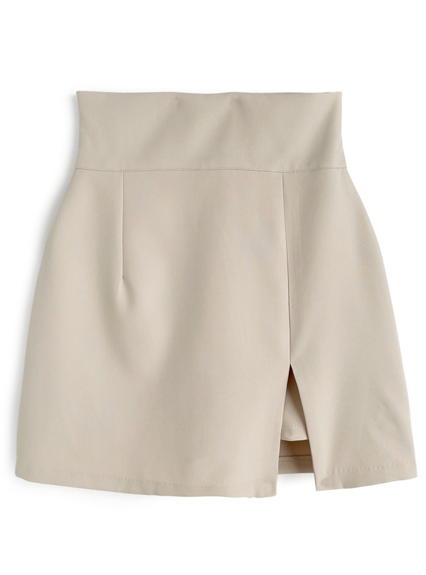 インパン付きハイウエストスリットミニスカート