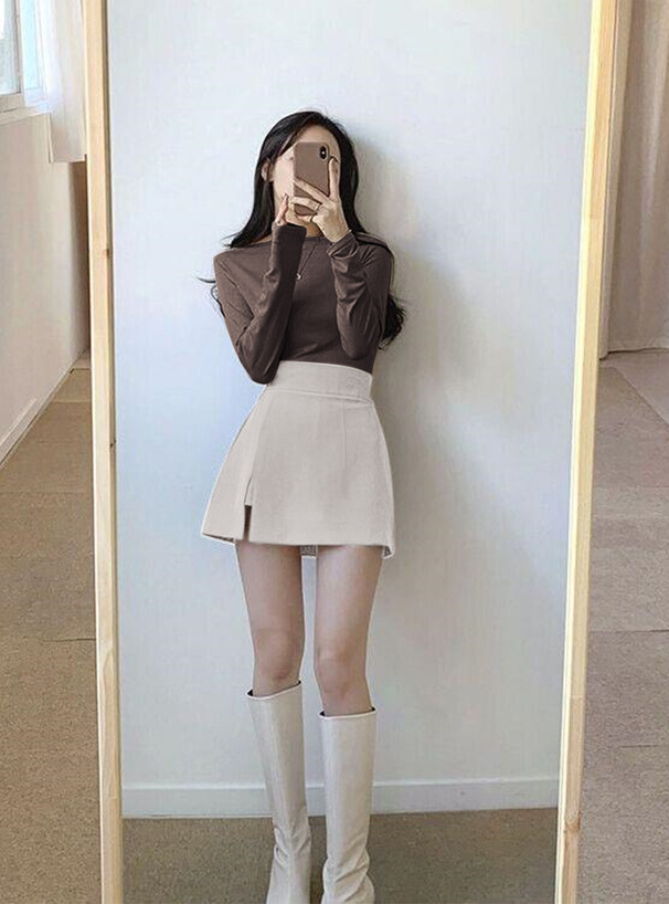 インパン付きハイウエストスリットミニスカート[pm719] | レディース