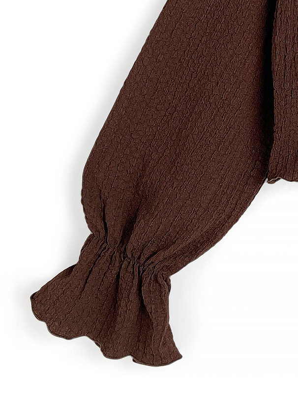 レースアップオフショルダーフリルトップス