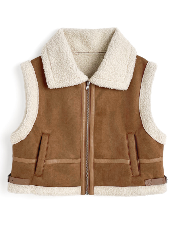 ムートンジップベスト
