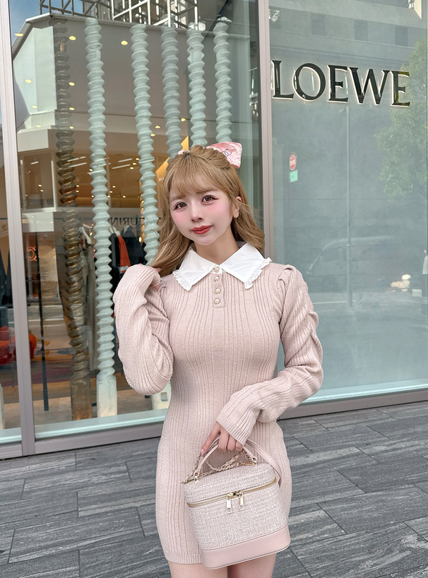 エムミーエメ フリルカラーニットミニワンピース フリルカラーニットミニワンピース[pm732] | レディース