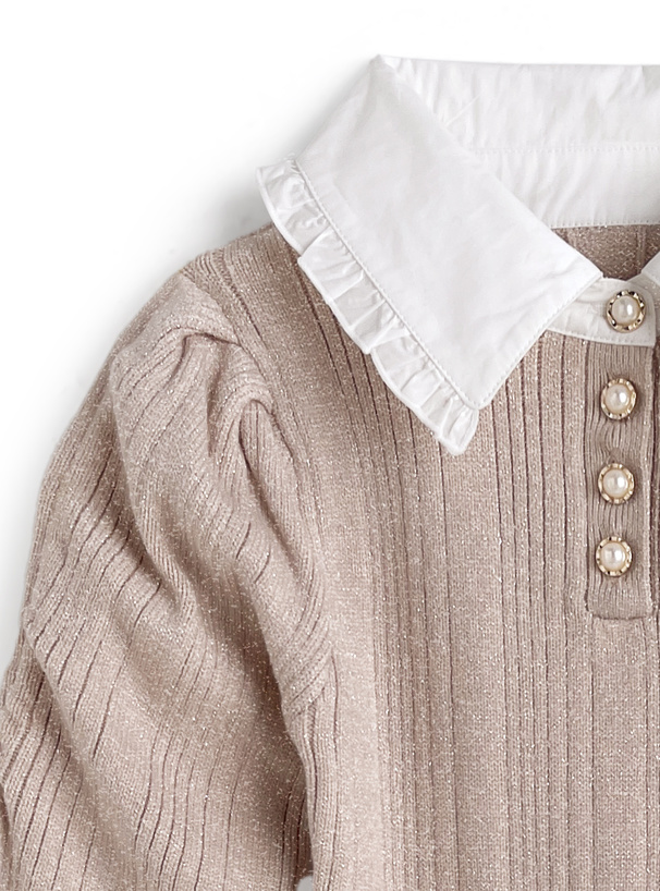 フリルカラーニットミニワンピース[pm732] | レディース