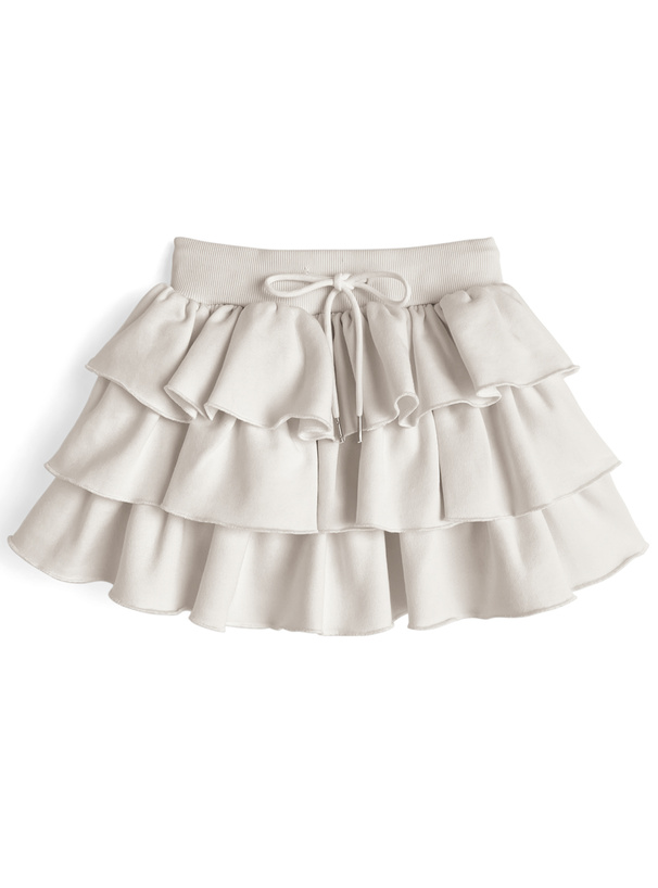 インパン付きティアードスウェットミニスカート