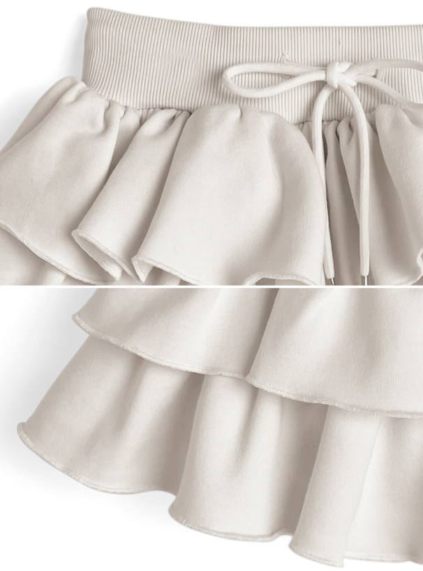 インパン付きティアードスウェットミニスカート