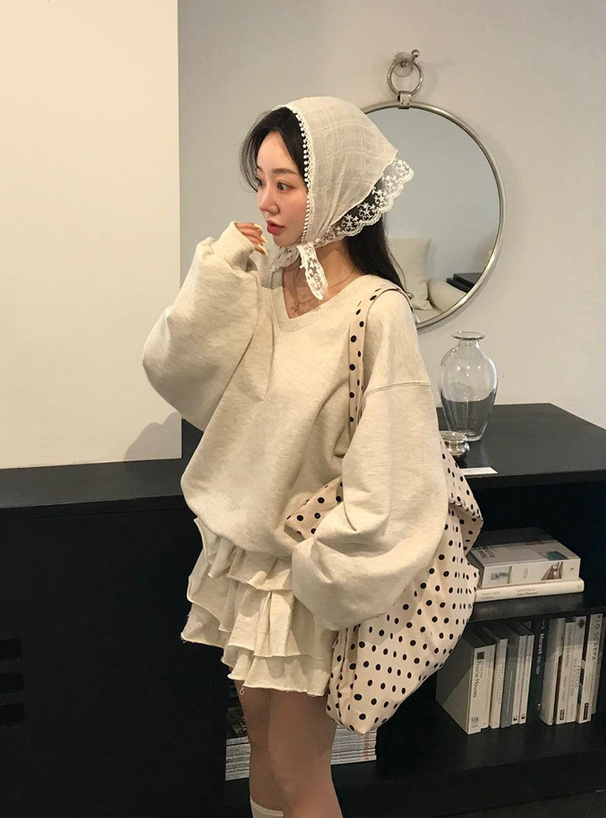 インパン付きティアードスウェットミニスカート