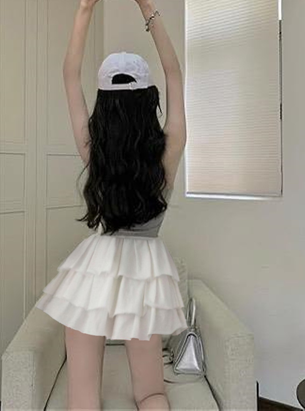 インパン付きティアードスウェットミニスカート