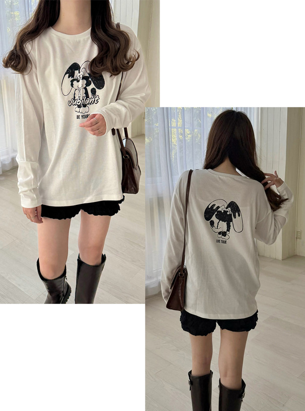 ラビットロゴプリントロンT