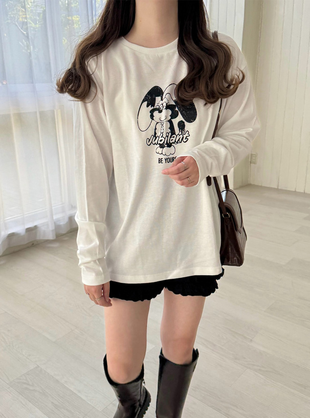 ラビットロゴプリントロンT