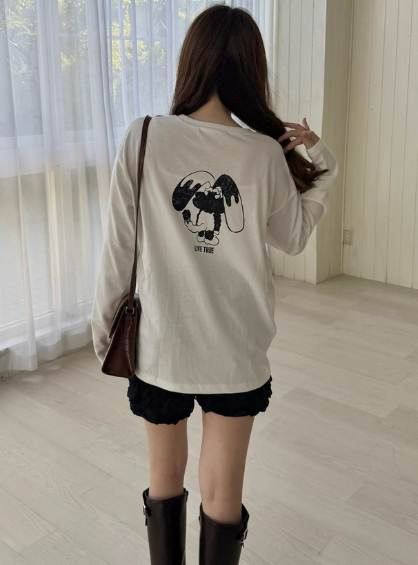 ラビットロゴプリントロンT