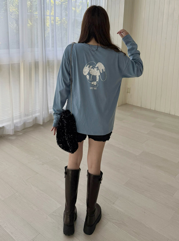 ラビットロゴプリントロンT