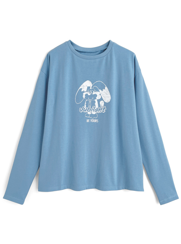 ラビットロゴプリントロンT