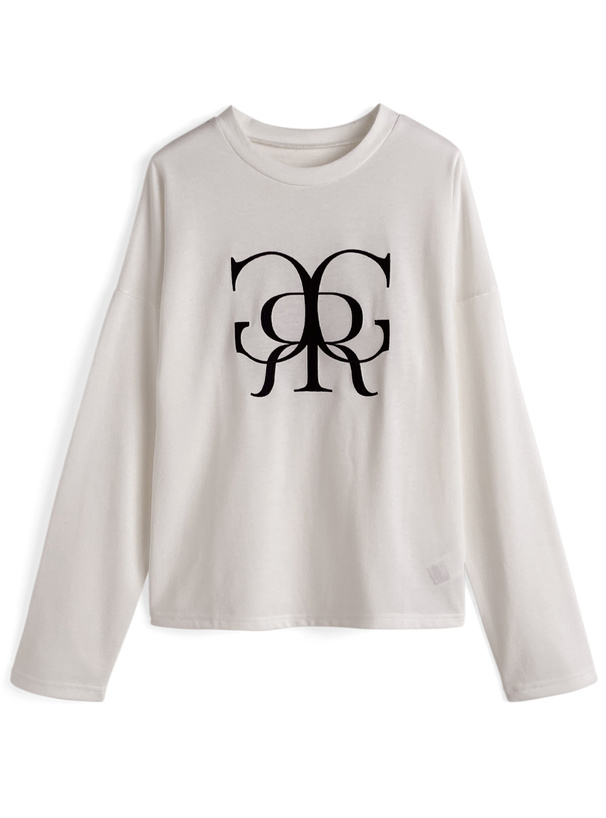 モノグラム刺繍ロンT