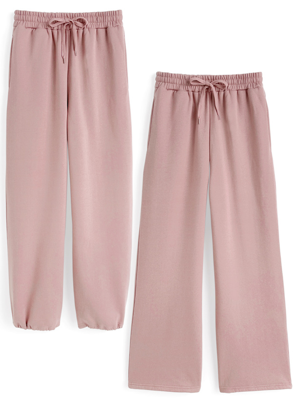 ダブルジップパーカー×ワイドパンツスウェットセットアップ[pm752