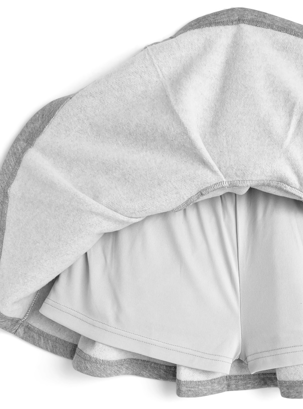 ラインストーンダブルジップパーカー×ティアードミニスカートスウェットセットアップ