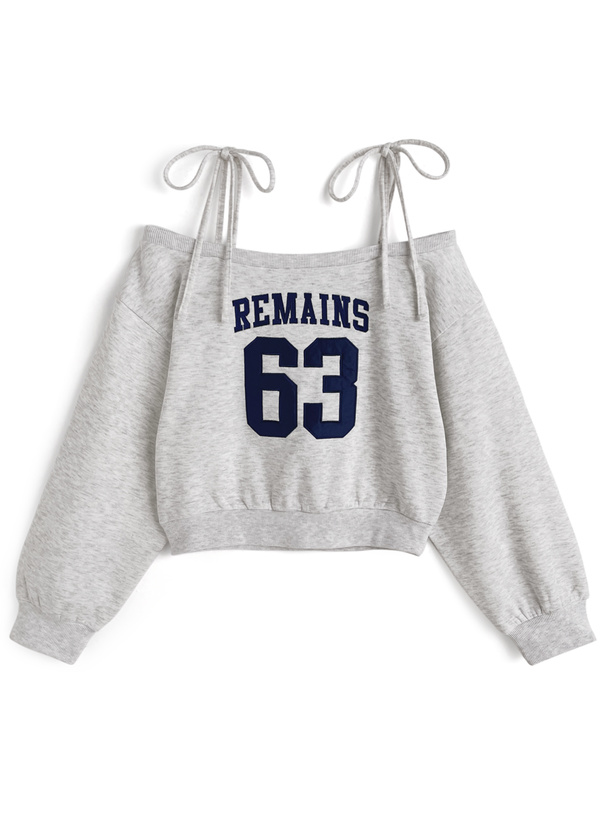 2Wayリボンナンバーロゴスウェットトップス[pm761]