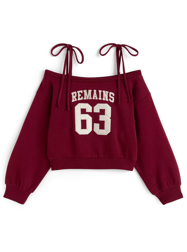 2Wayリボンナンバーロゴスウェットトップス[pm761]