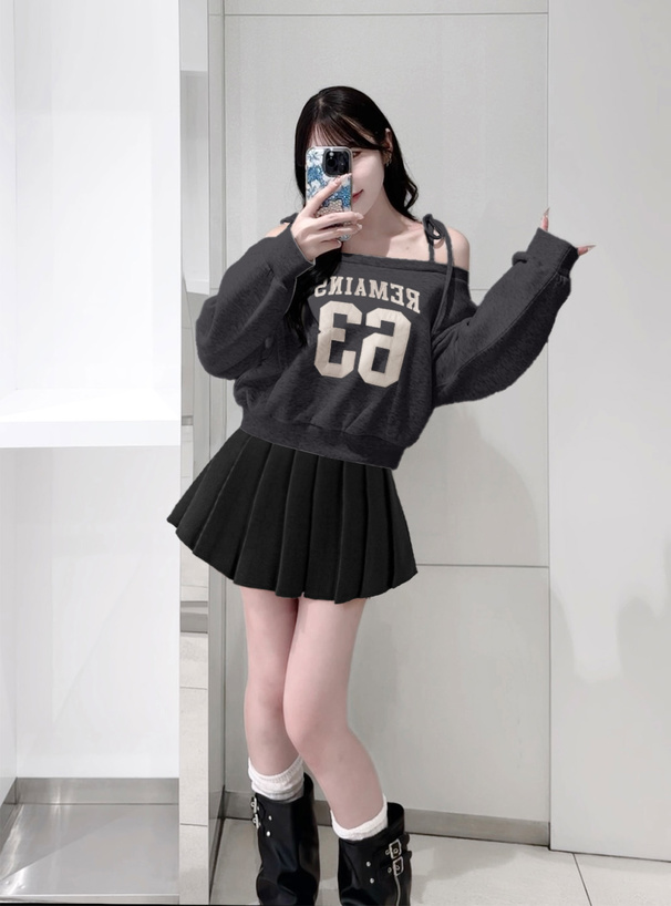 2Wayリボンナンバーロゴスウェットトップス[pm761] | レディース