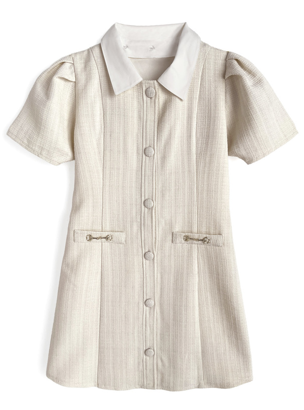 3Wayリボン・襟付きツイードミニワンピース