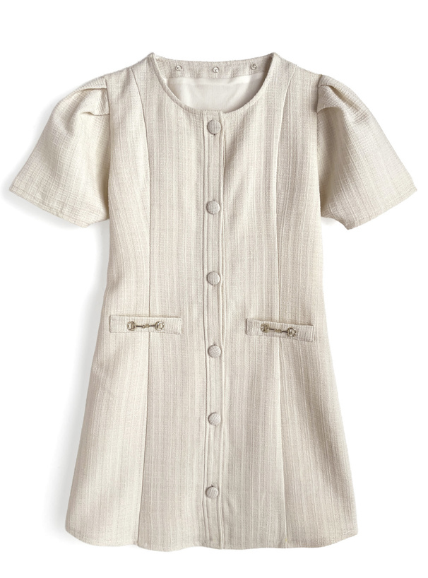 3Wayリボン・襟付きツイードミニワンピース