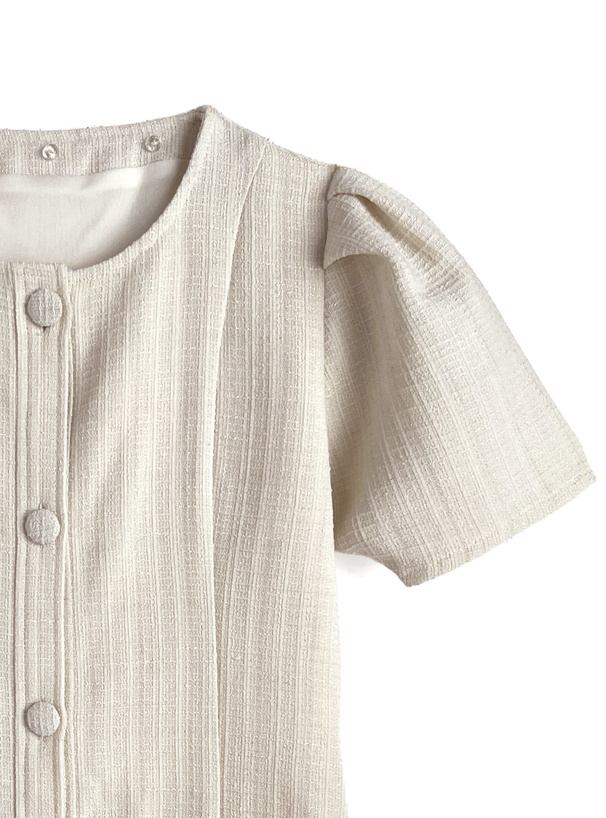 3Wayリボン・襟付きツイードミニワンピース