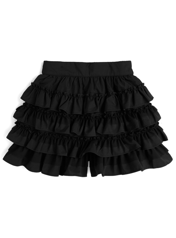 インパン裏地付きティアードフリルチュールミニカートパンツ[pm781