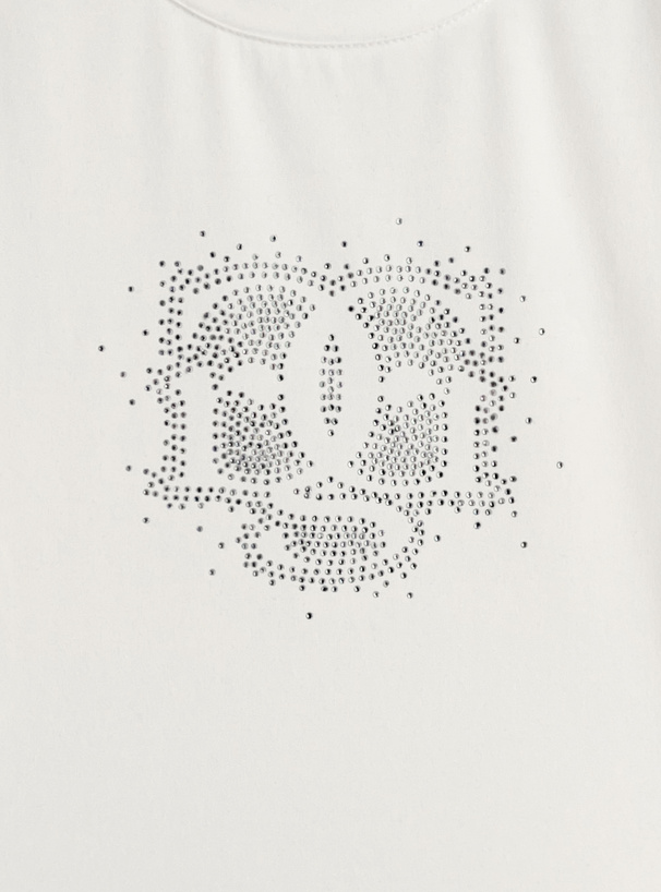 ラインストーンロゴTシャツ