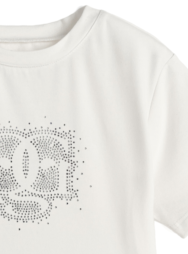 ラインストーンロゴTシャツ