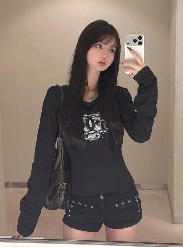 ラインストーンロゴロンT