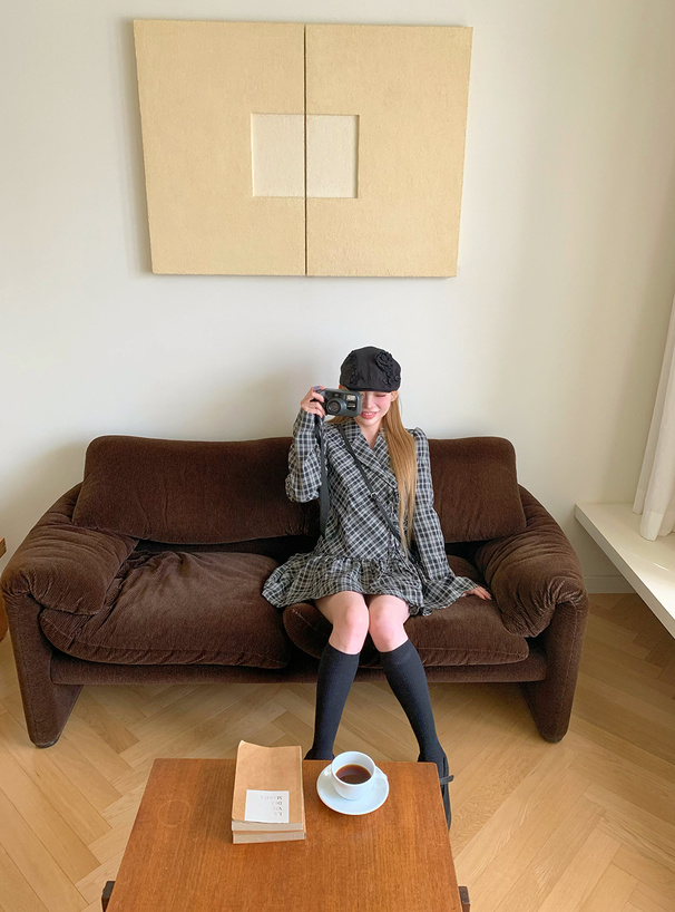 チェック柄ジャケットミニワンピース