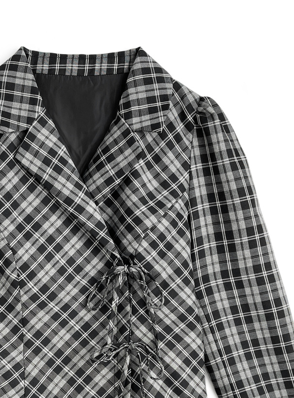 チェック柄ジャケットミニワンピース