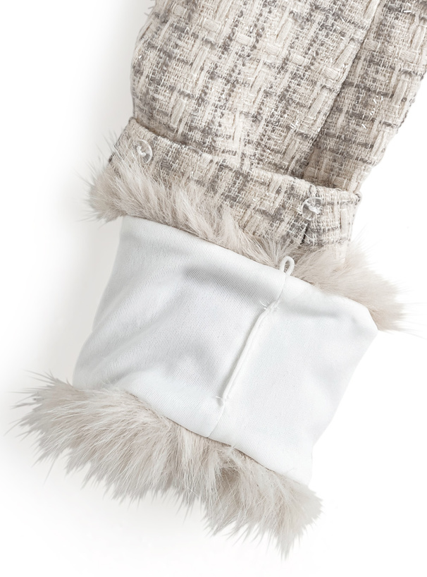 ファースリーブジャケット×ミニスカートツイードセットアップ