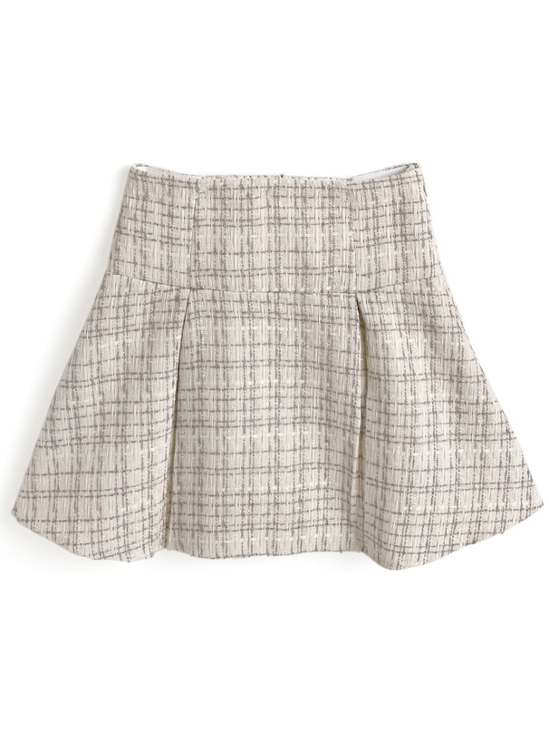 ファースリーブジャケット×ミニスカートツイードセットアップ