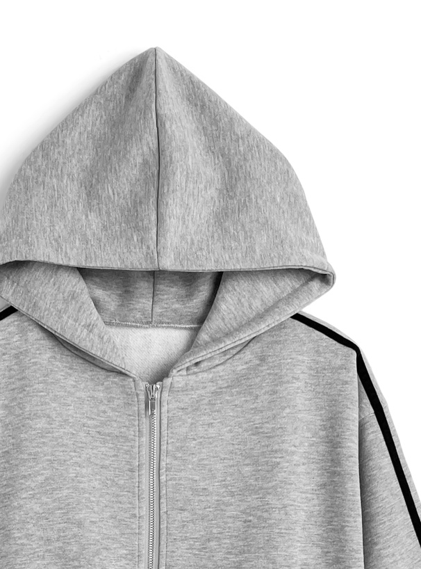 ベロアラインダブルジップパーカー×ティアードミニスカートスウェット