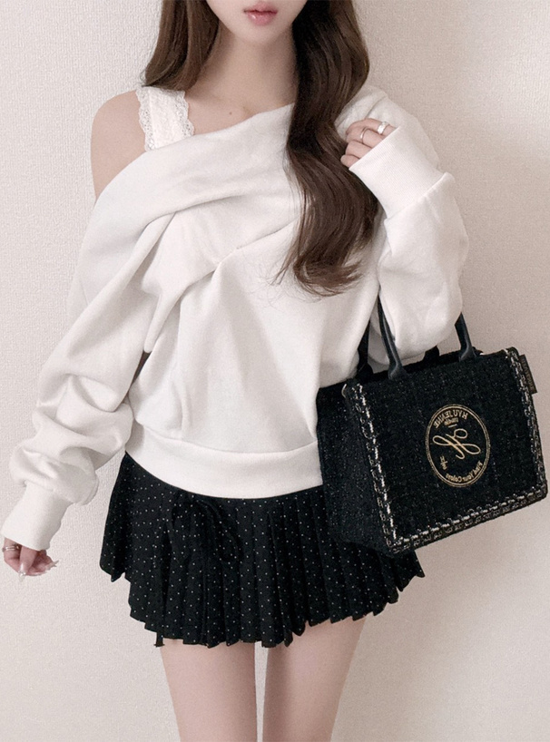 2Wayショルダーレースタックトップス