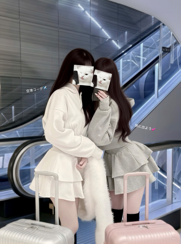 ラインストーンパーカー×ティアードフリルミニスカートスウェットセットアップ