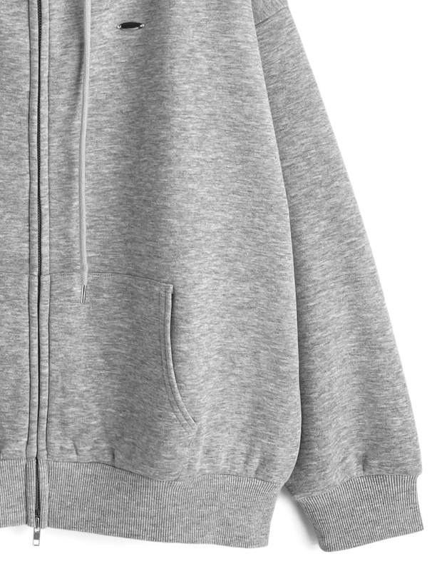 プレートダブルジップスウェットパーカー