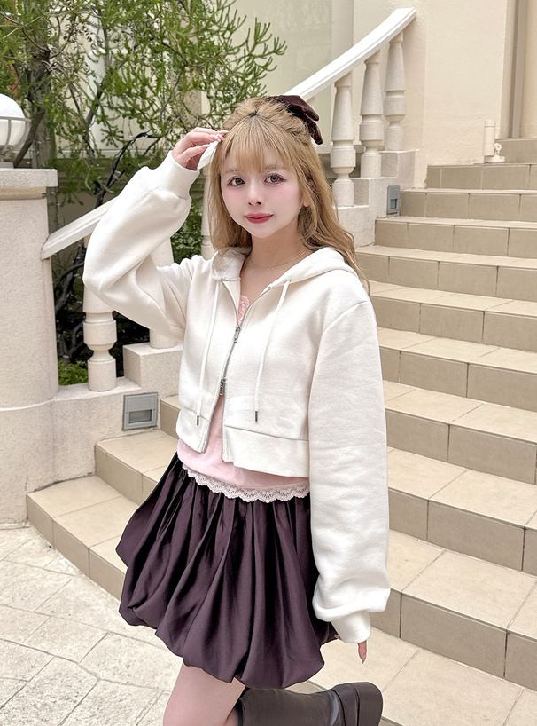 フードレースダブルジップスウェットパーカー[pm815] | レディース