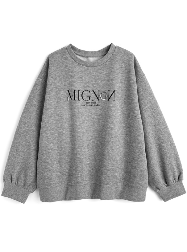 パールロゴプリントスウェットトップス